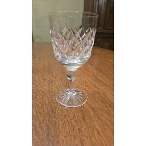 Thomas Webb Crystal Wine Glass Cut Diamond Pattern England Glassware Stemware